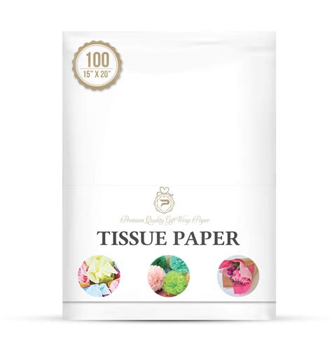 Buy Basic Solid White Bulk Tissue Paper 15 Inch X 20 Inch 100 Sheets