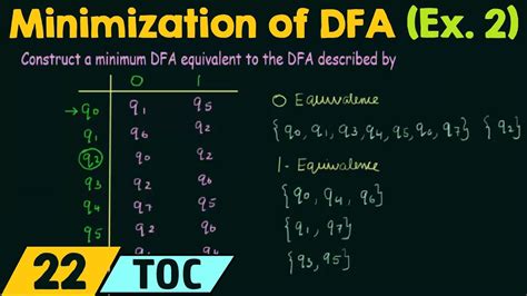 Minimization Of Dfa Examples Part 2 Youtube
