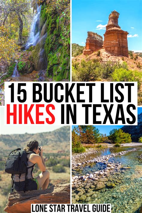 The Best Hikes In Texas With Text Overlay That Reads Bucket List