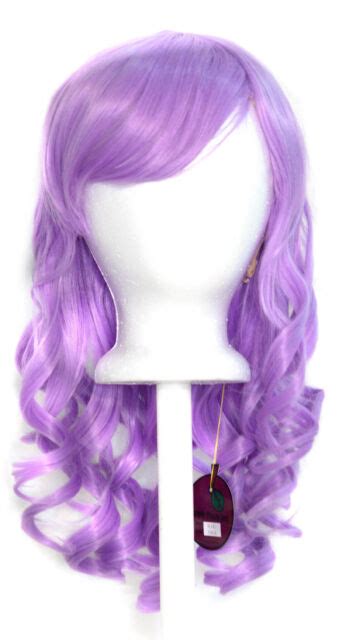 20 Layered Loose Curly Cut W Long Bangs Lavender Purple Cosplay Wig