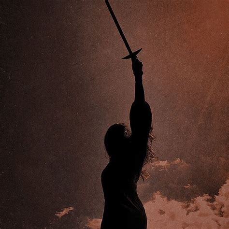 Women Sword War Sky Red Battle Fight Medieval Aesthetic Fantasy