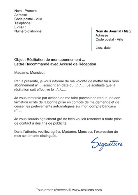 We did not find results for: Lettre de résiliation Abonnement Télé Loisirs - Modèle PDF et Word