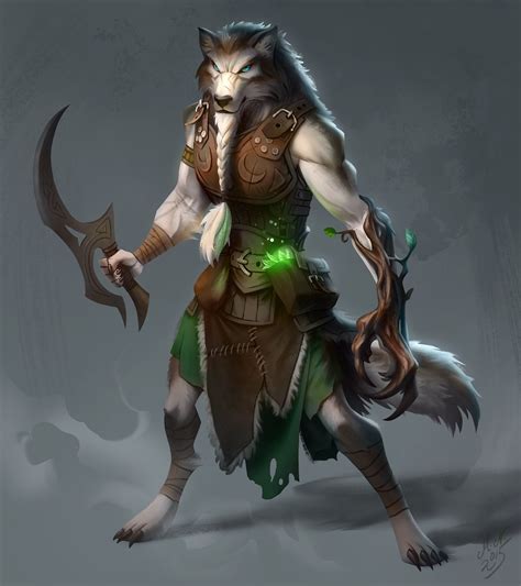 Wolfen Druid Magnus Norén Fantasy Character Design Concept Art