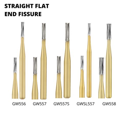 Ss White Great White Gold Series Straight Flat End Fissure Carbide
