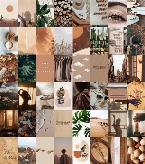 Earth Inspired Collage Kit Boho Aesthetic Wall Collage