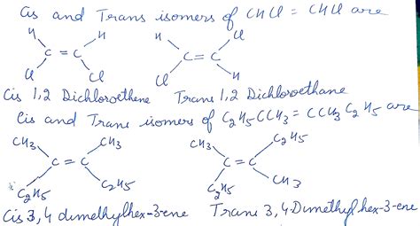 draw cis and trans isomers of the following compou