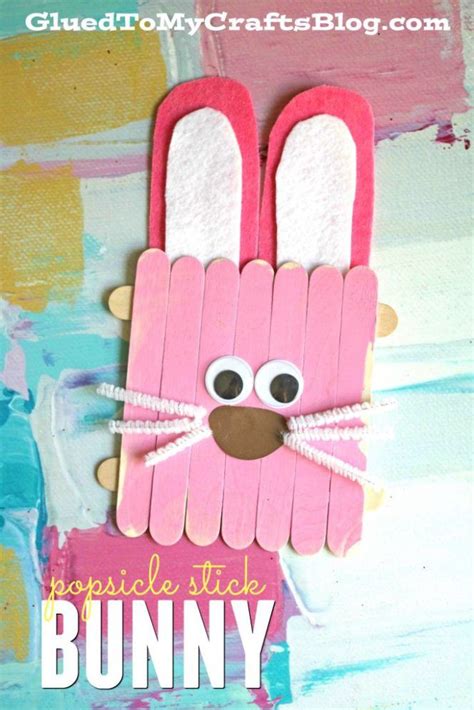 Popsicle Stick Easter Bunny Kid Craft Easter Preschool Easter Bunny