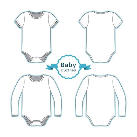 Premium Vector Blank Templates Of Baby Bodysuits