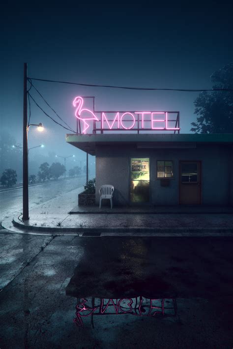 Artstation Motel On Foggy Night Akihiko Kamiya