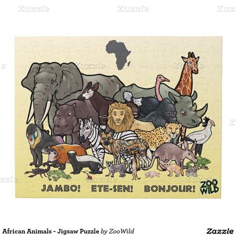 African Animals Jigsaw Puzzle Zazzle African Animals Jigsaw