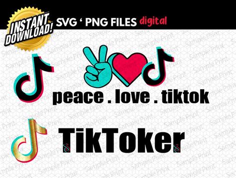 Peace Love Tiktok Svg Tiktok Svg Bundle Tiktok Logo Svg Png Etsy