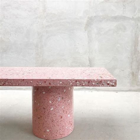 Pink Terrazzo Bench Terrazzo Interior Furniture