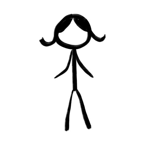 Simple Stick Figure Hand Drawn Simple Design Female Or Girl Stick