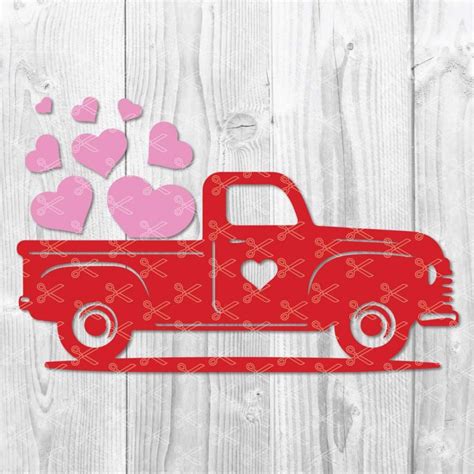 Download Valentines Vintage Truck SVG PNG DXF - Valentines Day SVG
