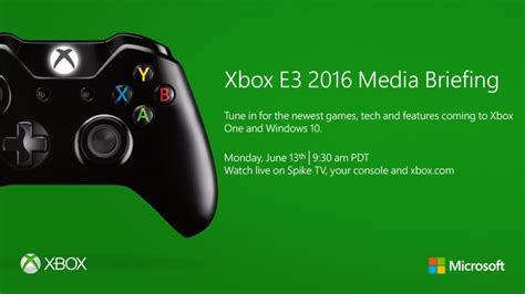 E3 2016 Microsoft Onthult E3 2016 Planning Voor Xbox