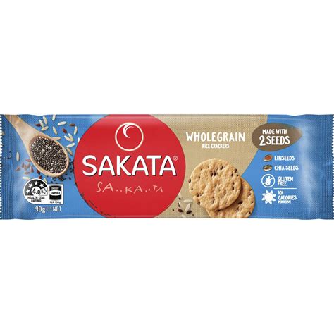 Sakata Rice Crackers Wholegrain Original 90g Woolworths