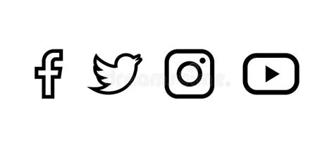 Set Of Facebook Twitter Instagram And Youtube Icons Social Media Icons