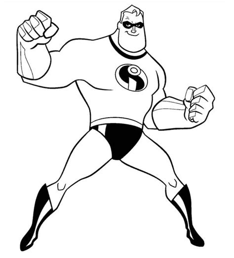 Mr Incredibles From The Incredibles Coloring Page Download And Print Online Coloring Pages For