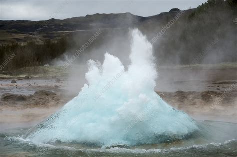 Geyser Erupting Iceland Stock Image C0194080 Science Photo Library