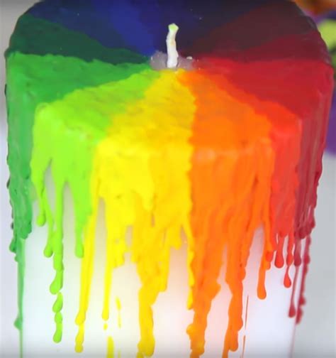 Diy Rainbow Candles How To Make Melted Crayon Candle
