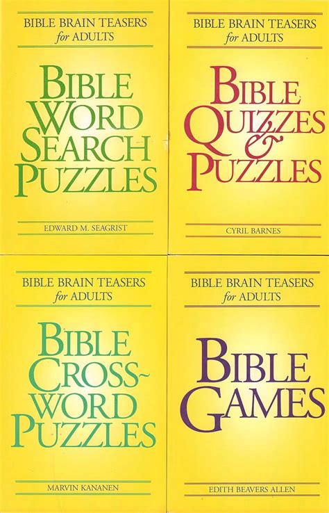 Bible Brain Teasers For Adults 4 Book Set Includesbible Crossword