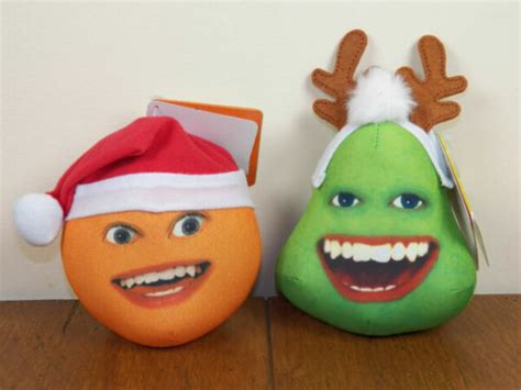 Annoying Orange And Pear 2 4 Talking Christmas Holiday Plush Stuffed For