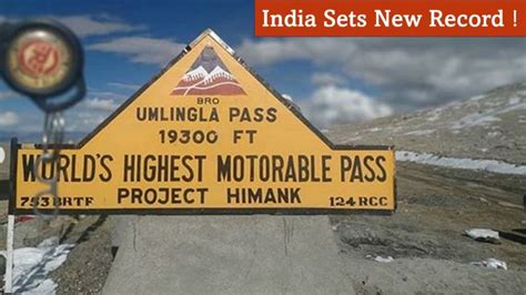 Umling La Pass 19300 Ft Worlds Highest Motorable Road Information