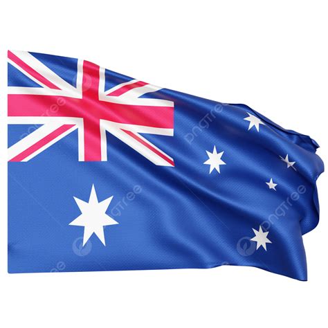 오스트레일리아 깃발을 흔드는 기둥이 있는 호주 국기 호주 국기 투명하게 흔드는 호주 국기 Png 일러스트 및 Psd 이미지