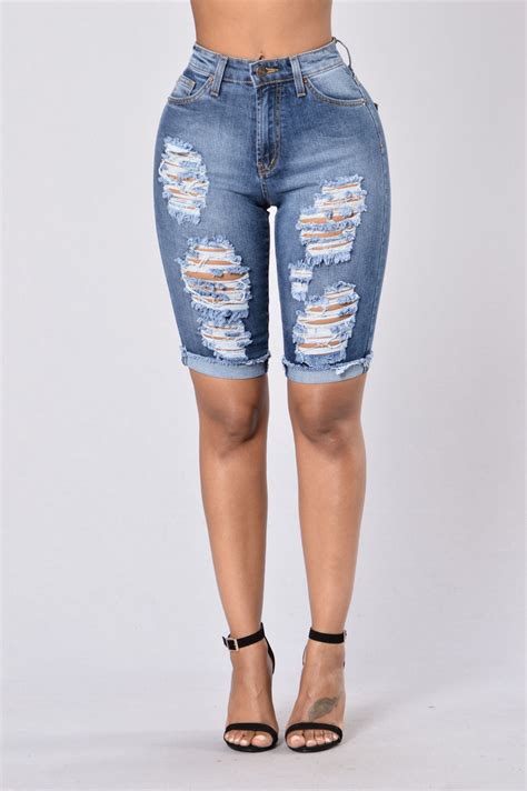 What You Need Bermuda Shorts Medium Blue Fashion Nova Jean Shorts
