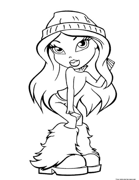 bratz dolls printable coloring sheets for girlsFree Kids Coloring Page