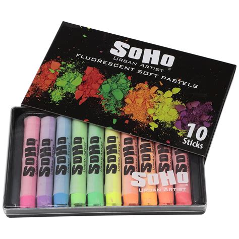 Soho Urban Artist Soft Pastels Set Of 10 Bright Fluorescent Neon Colors