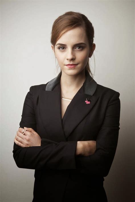 Emma Watson Wears A Black Pant Suit For The World Economic Forum In