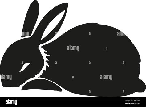 Rabbit Bunny Sleeping Silhouette Easter Vector Animal Ear Black Shape
