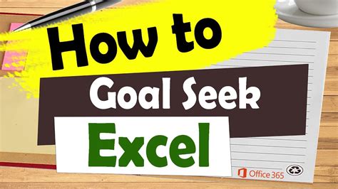How To Use Goal Seek In Microsoft Excel Youtube