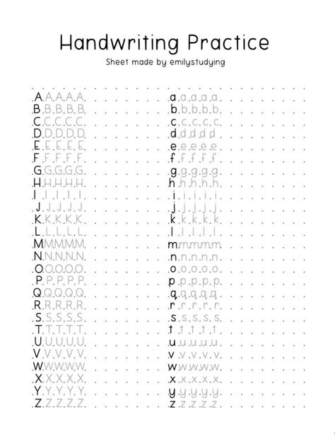 Handwriting Practice Worksheet With The Letters And Numbers In Each