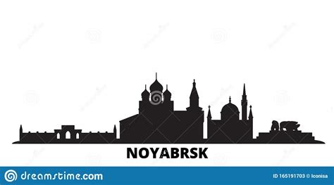Russia Noyabrsk City Skyline Isolated Vector Illustration Russia