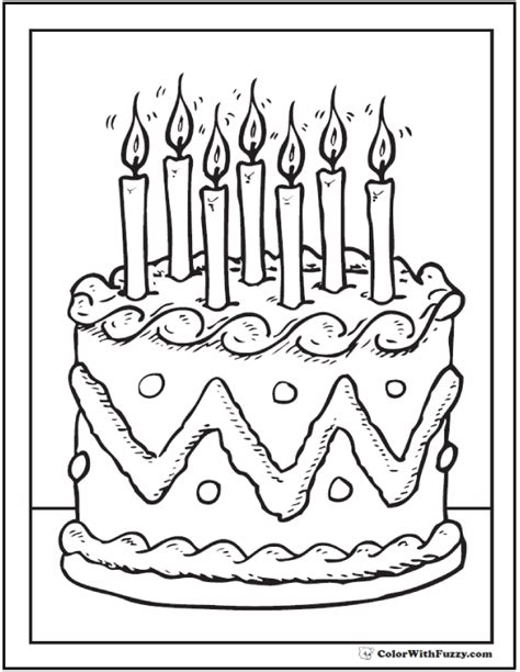 28+ Birthday Cake Coloring Pages: Customizable PDF Printables