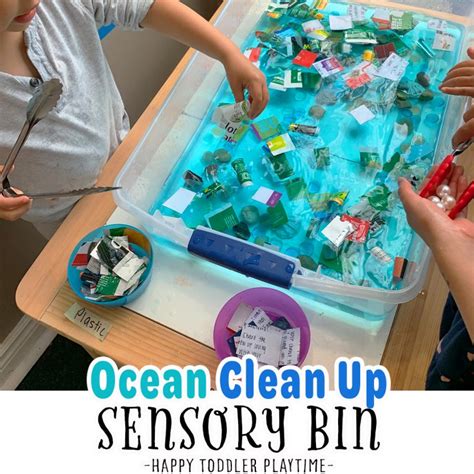 Earth Day Ocean Sort And Clean Up Sensory Bin Happy Toddler Playtime