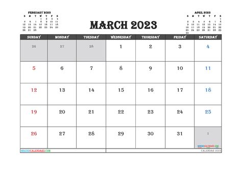 Free Cute March 2023 Calendar Printable Pdf And Image