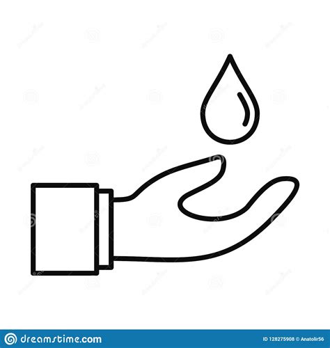 Hand Save Water Icon Outline Style Stock Vector Illustration Of Cool