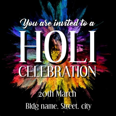 Copy Of Holi Celebration Invite Postermywall