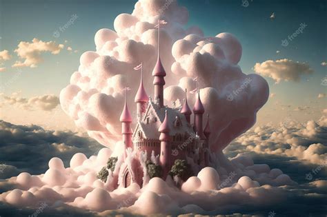 Premium Photo Beautiful Image Of A Fairy Tale Castle With Cotton