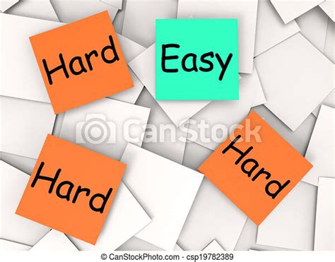 Easy Hard Post It Notes Mean Simple Or Tough Easy Hard Post It Notes