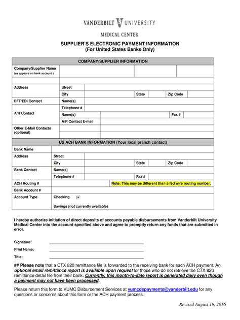 Vendor Bank Information Request Form Fill And Sign Printable Template