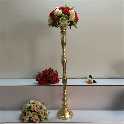100cm Tall Gold Wedding Flower Vase Wedding Table Stand Wedding Candle