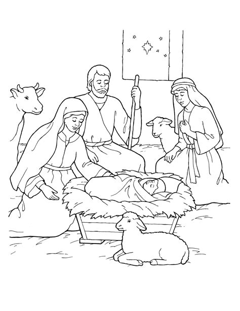 Lds Primary Nativity Coloring Page Coloring Printables