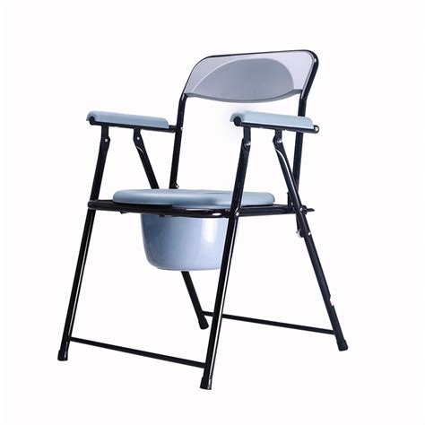 Steel Folding Bedside Commode Portable Non Slip Bedside Commode Chair