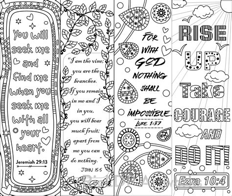 Ricldp Artworks Eight Bible Verse Coloring Bookmarks
