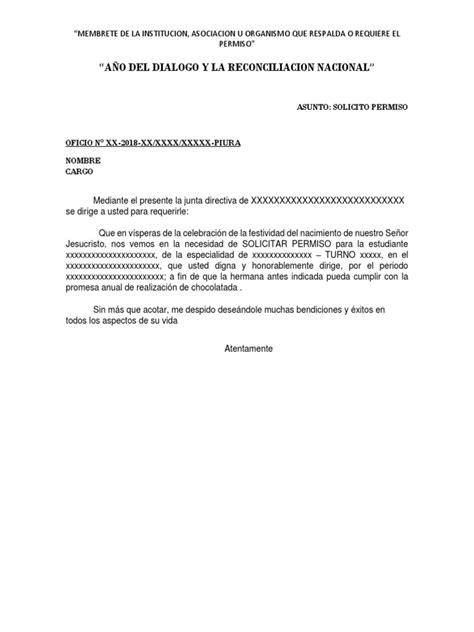 Total 47 Imagen Modelo De Oficio Para Solicitar Permiso Abzlocalmx