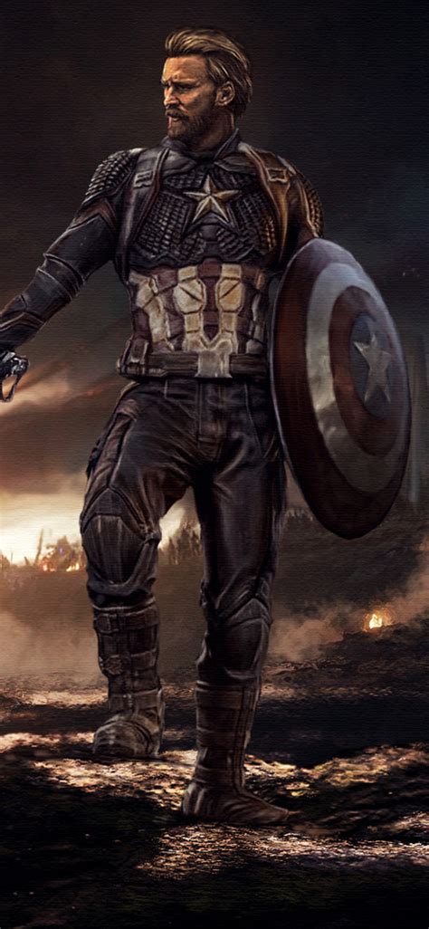 1125x2436 Captain America Mjolnir And Shield 2020 Iphone Xsiphone 10